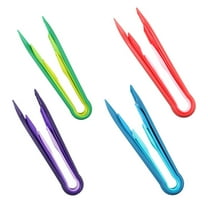 WHAMVOX 3PCS/Set Multifunctional Plastic Bread BBQ Tong Barbecue Clip Food Salad Cake Vegetables Serving Tongs Kitchen Accessories (Blue)