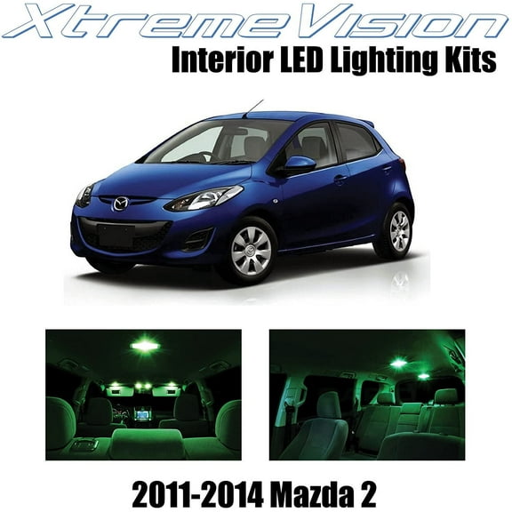 XtremeVision Interior LED for Mazda 2 2011-2014 4 pcs Green Interior LED Kit Installation Tool