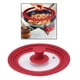 thumbnail image 1 of Tapa de de Vidrio con Ventilación de Acero Inoxidable con Borde de Silicona, Ajustes Universales, 16/18/, 24/26/28 Cm, 28/30/32 Cm , Red_30cm Rojo_30cm perfecl macetas tapas tapas, 1 of 8