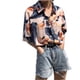 thumbnail image 2 of Camisa de vacaciones Mujer Blusa informal con estampado floral de verano Top de manga corta, Rosa Yuarrent AP001495-01B, 2 of 7