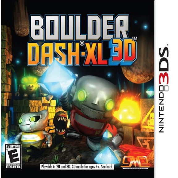 Restored Boulder Dash-XL 3D (Nintendo 3DS, 2012) Puzzle Game (Refurbished)