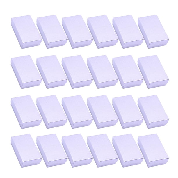 24x Shinning Linen Paper Case Foam Jewelry Box Pendant Necklace Gifts Box plateado