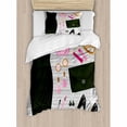 thumbnail image 3 of Heels and Dresses Duvet Cover Set Queen Size, Black Smart Cocktail Dress Perfume Make Up Clutch Bag, Decorative 3 Piece Bedding Set with 2 Pillow Shams, Black Pale Pink Pale Brown, by Ambesonne, 3 of 3