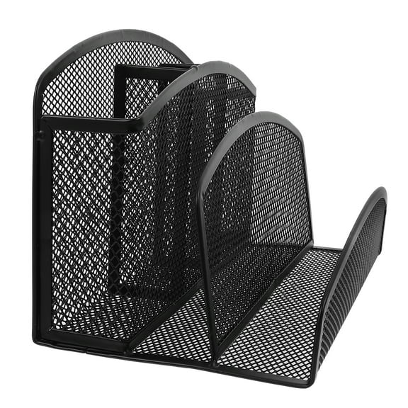 Masteelf Multi-Functional Iron Mesh Desk Organizer Desktop File Rack Iron Mesh Storage Holder File Storage Holder File Organizer Rack