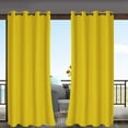 thumbnail image 6 of ZXNYH Linen Look Indoor/Outdoor Curtains, 105 x 95 Inch, Cream, Set of 2 Panels – Waterproof, Privacy, Sun Blocking Textured Grommet Curtains for Patio, Pergola, Porch, Deck, Lanai, and Cabana, 6 of 6