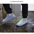 thumbnail image 2 of Waterproof Shoe Covers, Reusable Foldable Not-Slip Rain Shoe Covers with Zipper,Shoe Protectors Overshoes Rain Galoshes for Men and Women Transparent M, 2 of 7