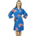 thumbnail image 1 of Bimba Women's Floral Printed Blue Georgette Bridesmaid Robe Coverup Wrap-26, 1 of 10
