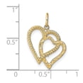 thumbnail image 2 of 10k Yellow Gold Solid Satin Polished Love Heart Charm 22x17mm Wide Pendant Necklace for Women, 2 of 2