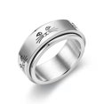 thumbnail image 2 of Anillo de acero inoxidable con descompresión giratoria y patrón de letras de marcado, anillo de moda, joyería sencilla, 2 of 6