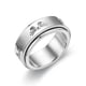 thumbnail image 5 of Anillo de acero inoxidable con descompresión giratoria y patrón de letras de marcado, anillo de moda, joyería sencilla, 5 of 6
