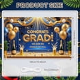 thumbnail image 2 of Green & Gold Congrats Grad Banner Graduation Cap Design Grad Party Backdrop Balloon Decor Glitter Accent for Graduation Party College Graduation Indoor Celebration, 2 of 3