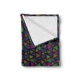 thumbnail image 2 of Colorful Soft Flannel Fleece Blanket, Pattern with Striped Triangle Shapes in Vibrant Colors Hipster Style Urban Culture, Cozy Plush for Indoor and Outdoor Use, 50" x 70", Multicolor, by Ambesonne, 2 of 5