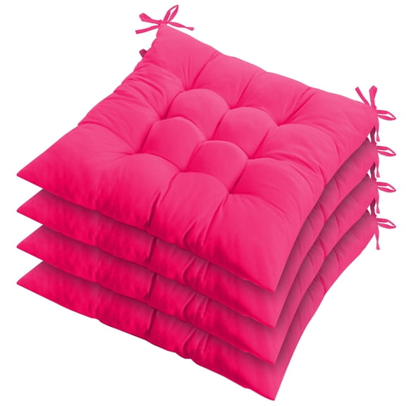 4Pcs Chair Cushion Pads Pillow 17.72x17.72x3.15in Soft Tie On Square Sitting Mats For Home Office Car Sitting Travel
