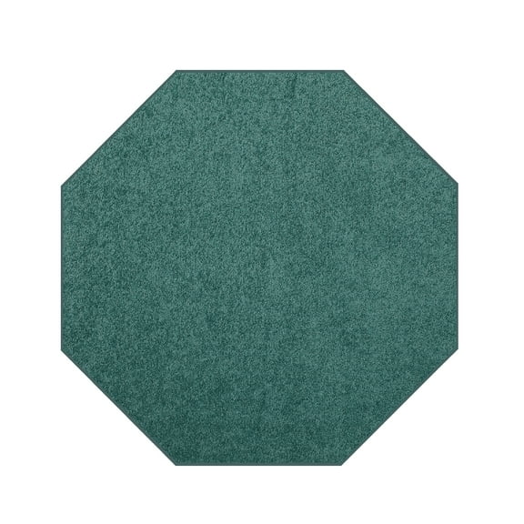 Furnish my Place Modern Plush Solid Color Rug - Teal, 3' Octagon, Pet and Kids Friendly Rug. Made in USA, Octagon, Area Rugs Great for kids, Pets, Event, Wedding
