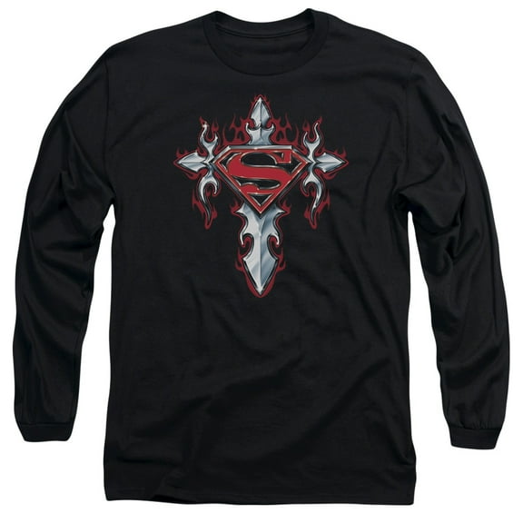 Superman - Gothic Steel Logo - Long Sleeve Shirt - XXX-Large