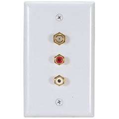 - RCA Wall Plate with F Connector 2 RCA Jacks