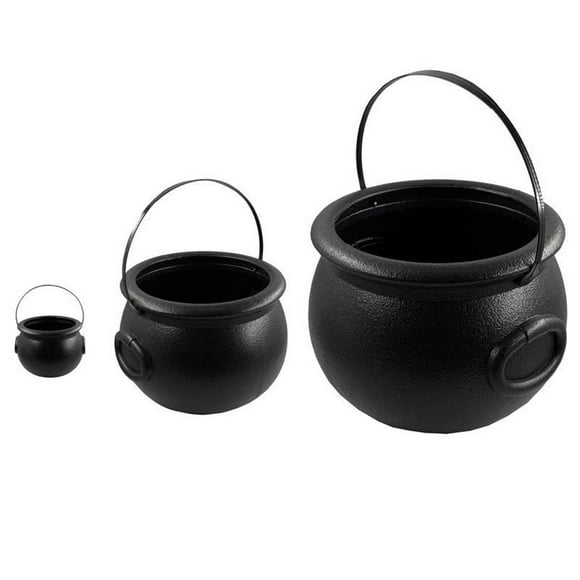 Clearance Sale! Wrap Halloween Cauldron Black Plastic Witch Cauldron Kettle Halloween Cauldron Candy Rack For Halloween And St. Day Parties