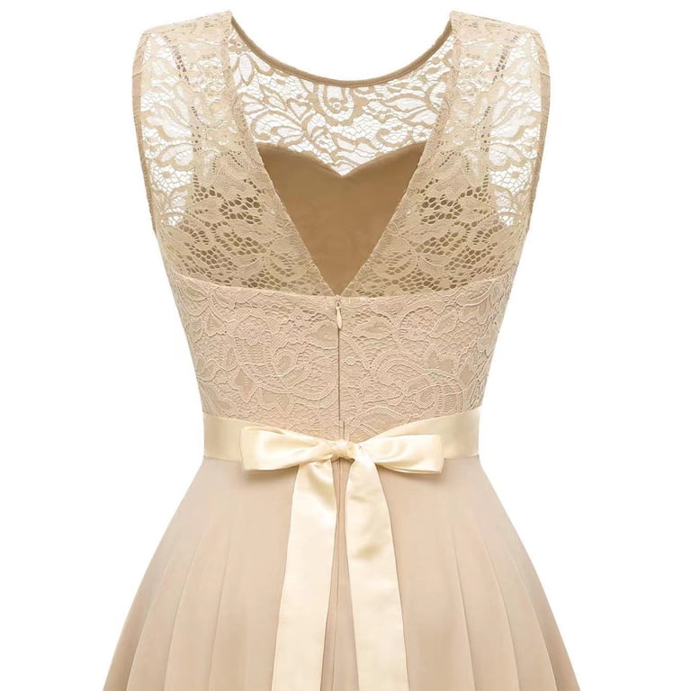 oqasdz Women's Dress Solid Color Lace Elegant for Wedding Party Prom Formal  Dresses Sleeveless Bridesmaid Dress, 3X - Walmart.com