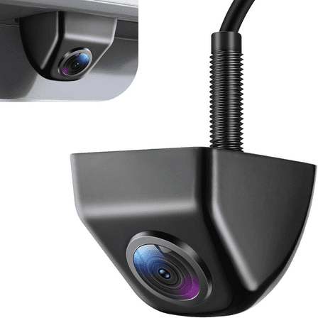 Chrome Backup/Front View Camera,IP69K Waterproof Good Night Vision HD and Super Wide Angle Metal OEM Style Chrome Reverse Rear View Backup Camera for Cars Pickup Trucks SUVs RVs Vans