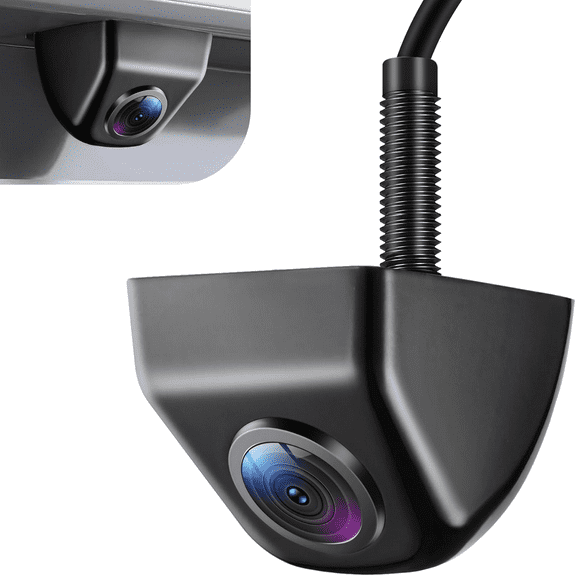 Chrome Backup/Front View Camera,IP69K Waterproof Good Night Vision HD and Super Wide Angle Metal OEM Style Chrome Reverse Rear View Backup Camera for Cars Pickup Trucks SUVs RVs Vans