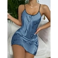 thumbnail image 3 of Heart Print Nightdress, Elegant Scoop Neck Criss Cross Back Sleep Dress, Women's Sleepwear & Dresses, 3 of 5