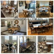 Guyou Modern Rattan Backrest Dining Chairs Set of 2, Mid-century Farmhouse Faux Leather Upholstered Kitchen Chairs Solid Wood Side Chairs for Kitchen Dining Room Living Room, Brown