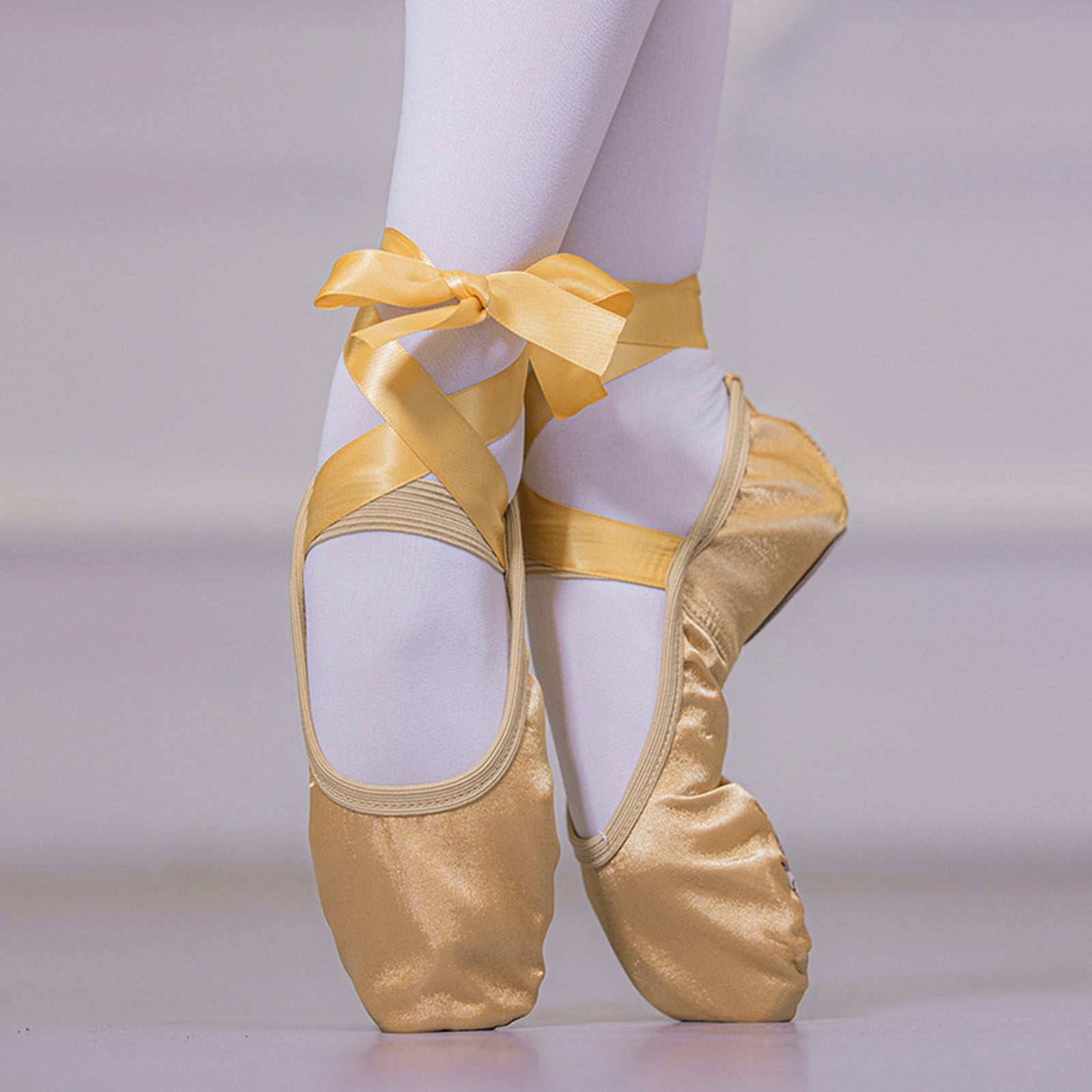 Chaussures De Ballet En Cuir Souple – Semelle Fendue, Ballerines Danse Yoga Gymnastique Fille Femme