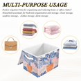 thumbnail image 6 of Yayeee Collapsible Cube Storage Bin with Lid Fabric Closet Decorative Basket with Handles, Pink Leaves, 6 of 7