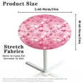 thumbnail image 6 of SEANATIVE Round Tablecloth Cocktail Table Top Covers with Elastic Edged Design Easy to Clean Washable High Top Table Cloths for 24" Diameter Round Tables, Heart Pattern Pink, 6 of 7