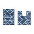 thumbnail image 5 of Better Trends 2-Piece Bathroom Rug Set, 17"x24" & 20"x20", 100% Cotton Soft, Water Absorbent, Non-Slip Bath Mat Machine Washable - Ideal for Sink, Toilet Base, Tub or Shower Savio Collection - Blue, 5 of 7