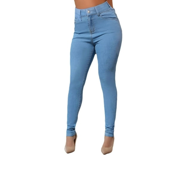Jeans for Women Trendy High Waisted Butt Lifting Distressed Stretch Skinny Sexy Denim Pant Women's Pants Blue L