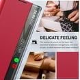 thumbnail image 3 of Phone Case for Samsung Galaxy S24 Case, Smart Clear View Window Luxury Slim Mirror for Galaxy S24 Case with Kickstand, Leather Hard PC Flip Shockproof Protective Cover Samsung S24 5G Case (Red), 3 of 14