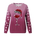 thumbnail image 5 of Womens Fashion Merry Christmas Print O Neck Sweatshirt Round Neck Fit Pullover Tops Casual Long Sleeve Workout Shirts Loose Blouse, 5 of 5