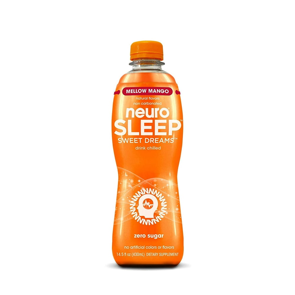 neuroSLEEP Mellow Mango Functional Beverage for Restful Sleep, NonCarbonated, Pack of 12