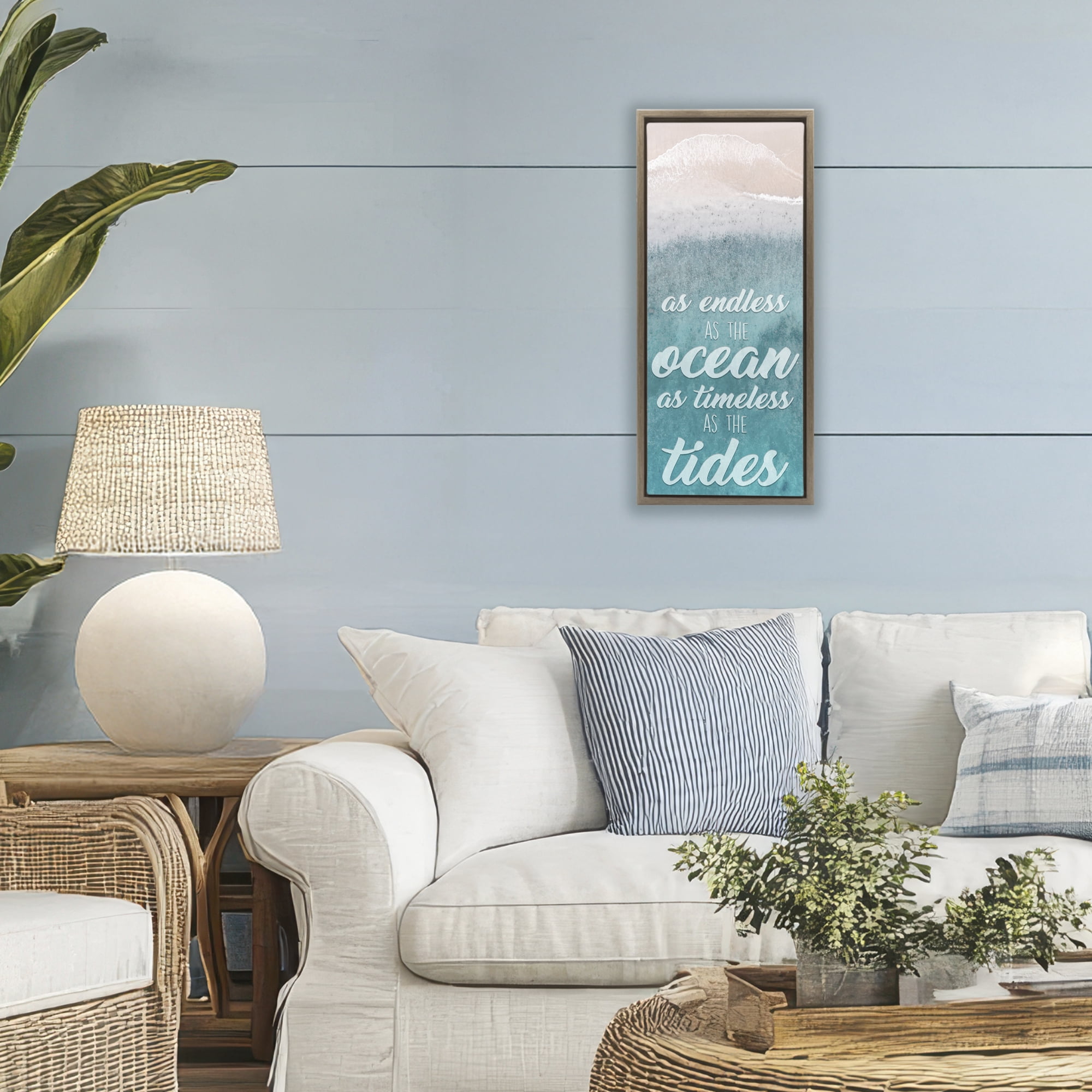 Stupell Industries Endless Ocean Timeless Tides Brown Framed Floater Canvas Wall Art, design by Marcus Prime