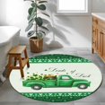 thumbnail image 4 of Area Rug 36in, St. Patrick's Day Truck with Gold Coin Floor Carpet Living Room Rug, Green Clovers Leaf Plaid Non-Slip Welcome Mat Indoor Rugs for Bedroom Dining Room, 4 of 9