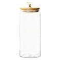 thumbnail image 2 of ZLBDYG Glass Canisters with Wooden Airtight Lids and Diamond-Shaped Handle Design, Transparent Storage Jars for Tea, Snacks and Grains with Delicate Appearance and Secure Seal, 2 of 9