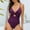 Purple, variant on Idoravan One Piece Bathing Suits for Women, Women's Fashionable and Sexy Hollowed Out Belly Covering Deep V-neck Strap Swimsuit Swimsuit Black S