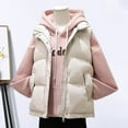 thumbnail image 3 of Winter Women Vest Coat Thickened Padded Zipper Closure Stand-up Collar Sleeveless Waistcoat Solid Color Winproof Heat Retention Outdoor Down Coat, 3 of 8