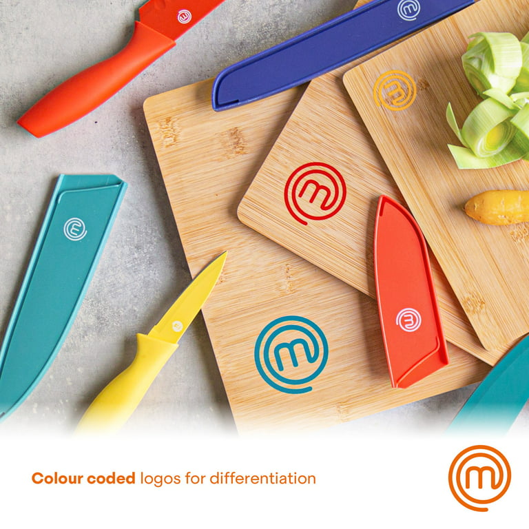 MasterChef 5-pc Colored Knife Set w/ Block, Furniture & Home