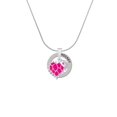 thumbnail image 2 of Delight Jewelry Hot Pink Giraffe Print Heart with Nurse Hat Hockey Ring Charm Necklace, 18", 2 of 4