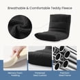 thumbnail image 5 of Blorly 4-Position Adjustable Floor Chair, Folding Lazy Sofa Recliner, Cozy Bouclé Teddy Fabric Floor Lounger with Back Support for Bedroom, Living Room, Meditation, Reading, Black, 5 of 6