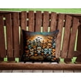 thumbnail image 2 of Calaveras Sugar Skulls Spooky Halloween Fabric Decorative Pillow 14 in x 14 in, 2 of 4
