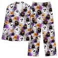 thumbnail image 2 of Fengactive Womens Halloween Pajama Set Long Sleeve Button Down Top with Pockets and Matching Lounge Pants, 2 of 7