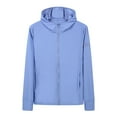 thumbnail image 2 of HAXMNOU Women's Long Sleeve Sun Block Shirts UPF SPF 50+ Zip Up Hoodie Jackets Lightweight Quick Dry Outdoor BU2 S, 2 of 4