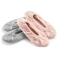 thumbnail image 1 of Roxoni Pantoufles Ballerines Classiques en Coton Éponge pour Femmes, Lot de 2, 1 of 7