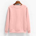thumbnail image 2 of Clearance! Yajing Crewneck Sweatshirts Women Sweatshirt for Women Pullover Plain Versatile Sweatshirt Without Hood Large Sizes Basic Casual Crew Neck Jumper L Pink, 2 of 5