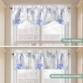 thumbnail image 5 of Coastal Purple Tie Up Valance Curtains for Windows, Kitchen Curtains Window Treatments, Ocean Coral Starfish Jellyfish Seahorse Short Window Shades Valances for Bedroom Bathroom Cafe 42"x12", 5 of 8