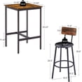 thumbnail image 3 of Hanyu Bar Table Set for 2 with 2 PU Upholstered Stools & Backrest, 3 of 18