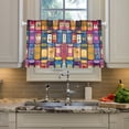 thumbnail image 2 of Yayeee Kitchen Curtains Tier Pair Light Filtering 27"x36" Rod Pocket Short Cafe Window Panel, Blue Jam, 2 of 7